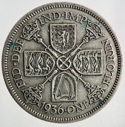 1936 George V Silver Florin Coin | Fine Collectable Grade
