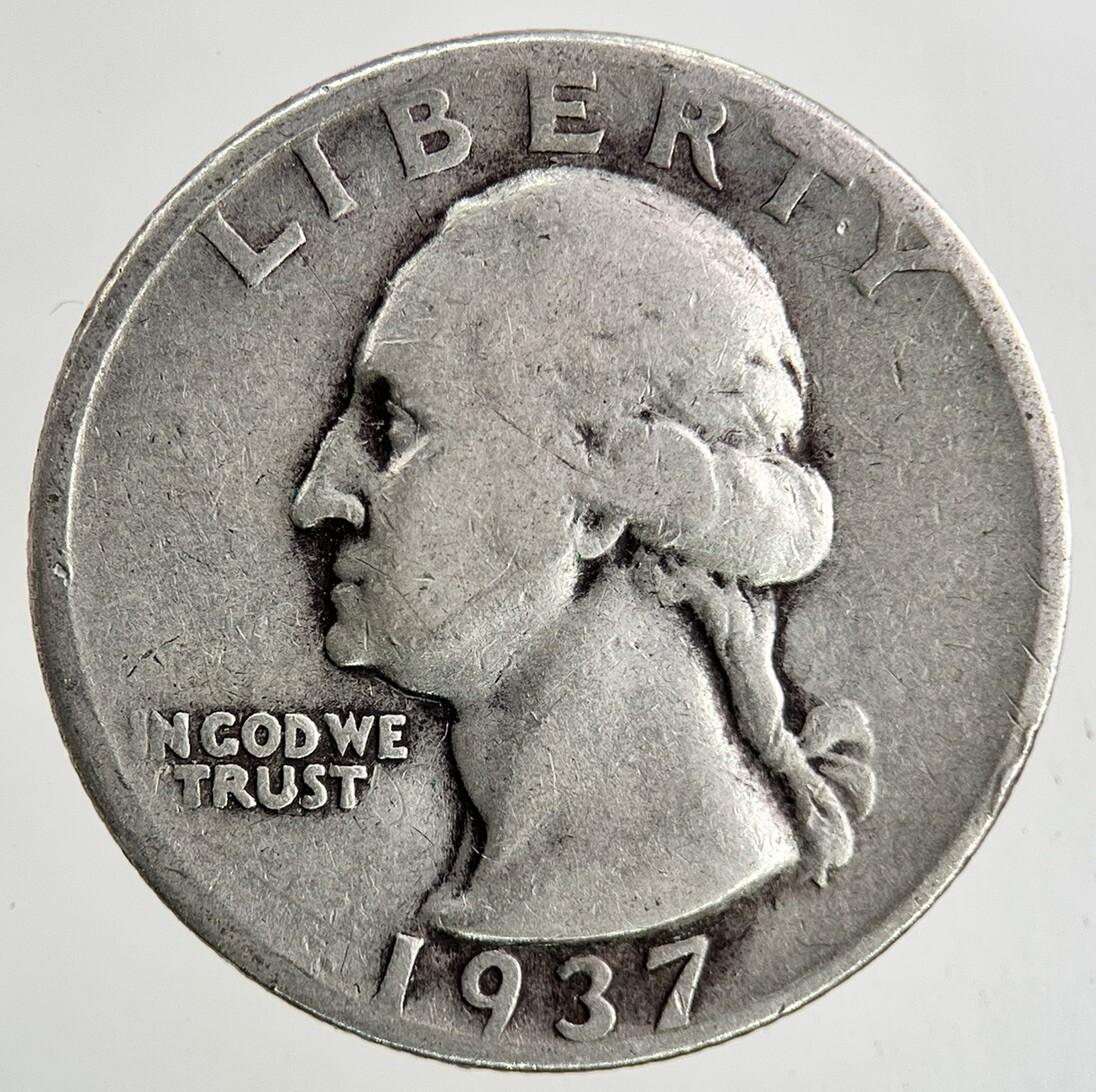 1937-D US USA Quarter Dollar Silver Coin | Collectable Grade