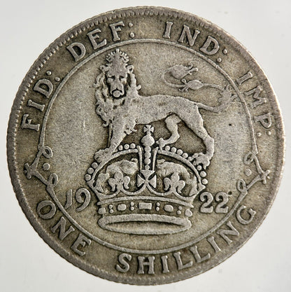 1922 George V Silver Shilling Coin | Fine Collectable Grade