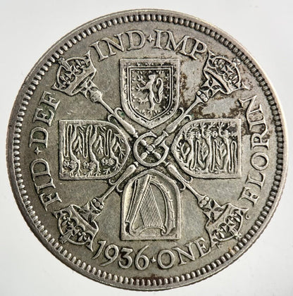 1936 George V Silver Florin Coin | Fine Collectable Grade