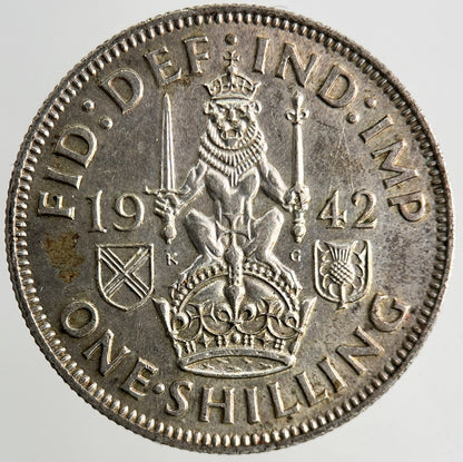 1942 George VI Silver Shilling Coin | Very High Grade