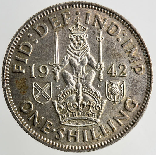 1942 George VI Silver Shilling Coin | Very High Grade