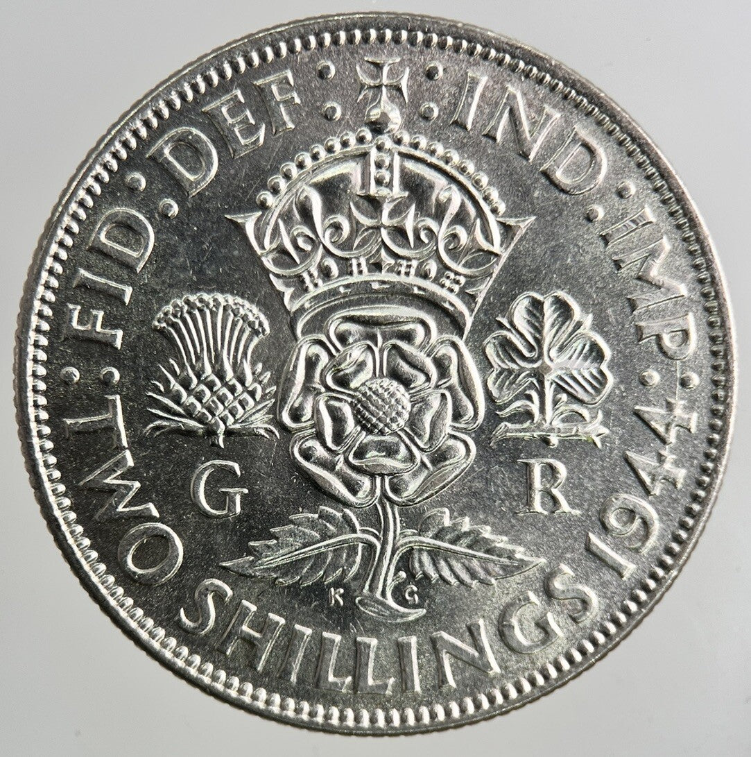 1944 George VI Florin Silver Coin | Very High Grade