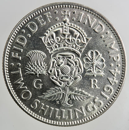 1944 George VI Florin Silver Coin | Very High Grade