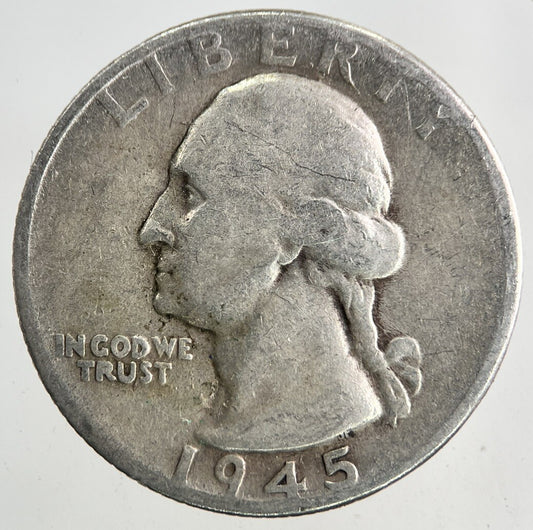 1945 US USA Quarter Dollar Silver Coin | Collectable Grade