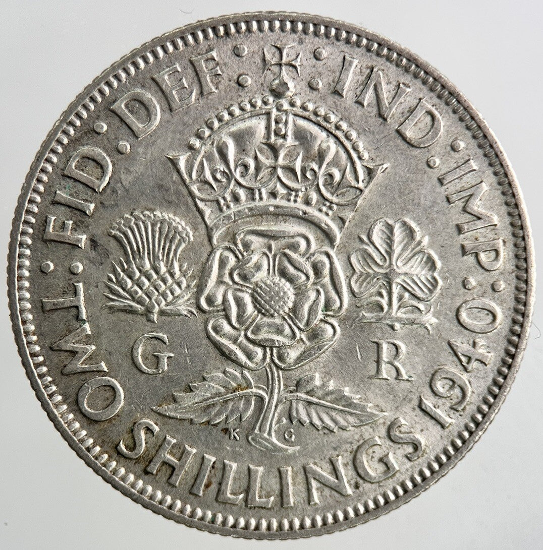 1940 George VI Florin Silver Coin | Very High Grade