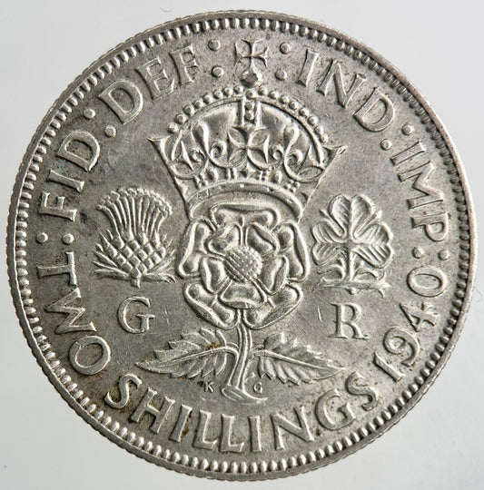 1940 George VI Florin Silver Coin | Very High Grade