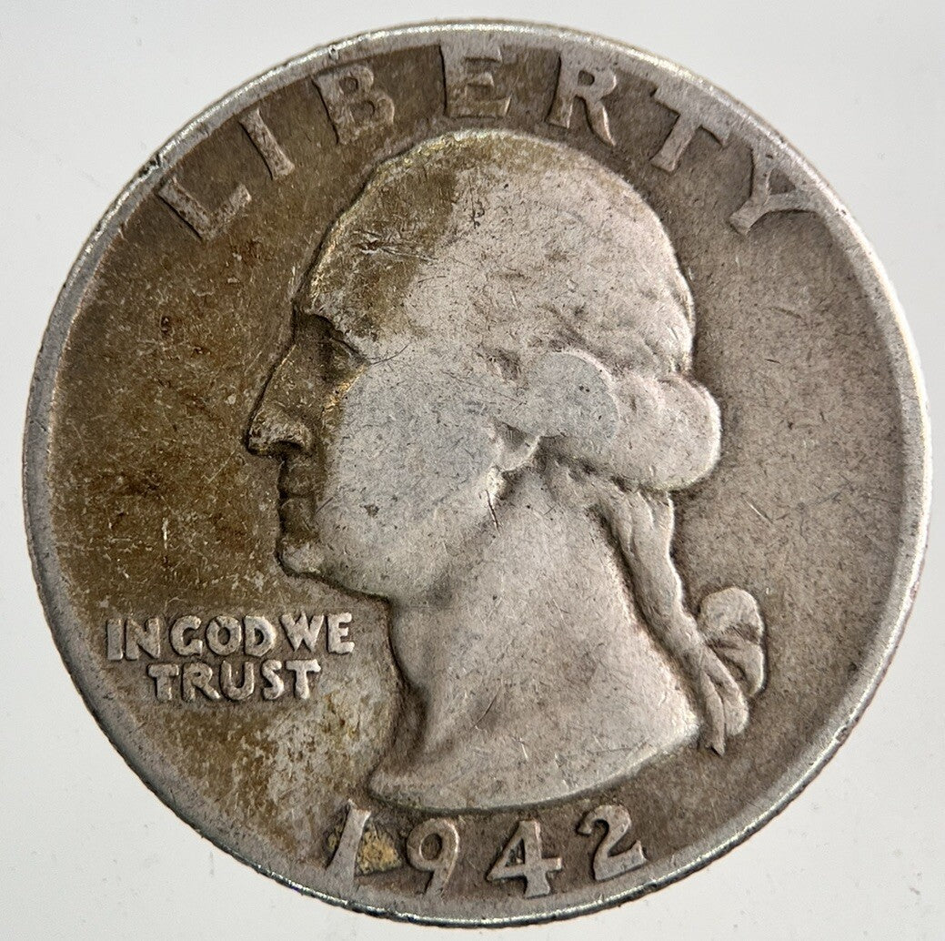 1942 US USA Quarter Dollar Silver Coin | Fine Collectable Grade