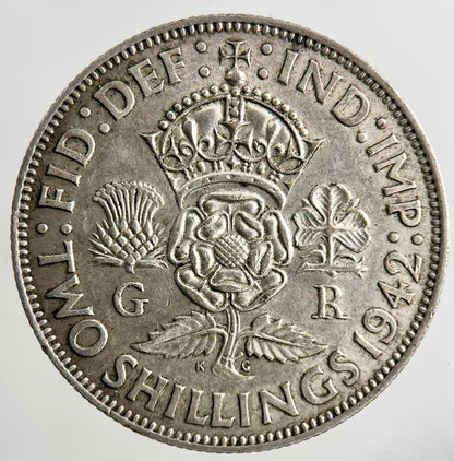 1942 George VI Florin Silver Coin | Very High Grade