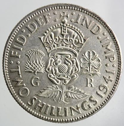 1941 George VI Florin Silver Coin | Very High Grade