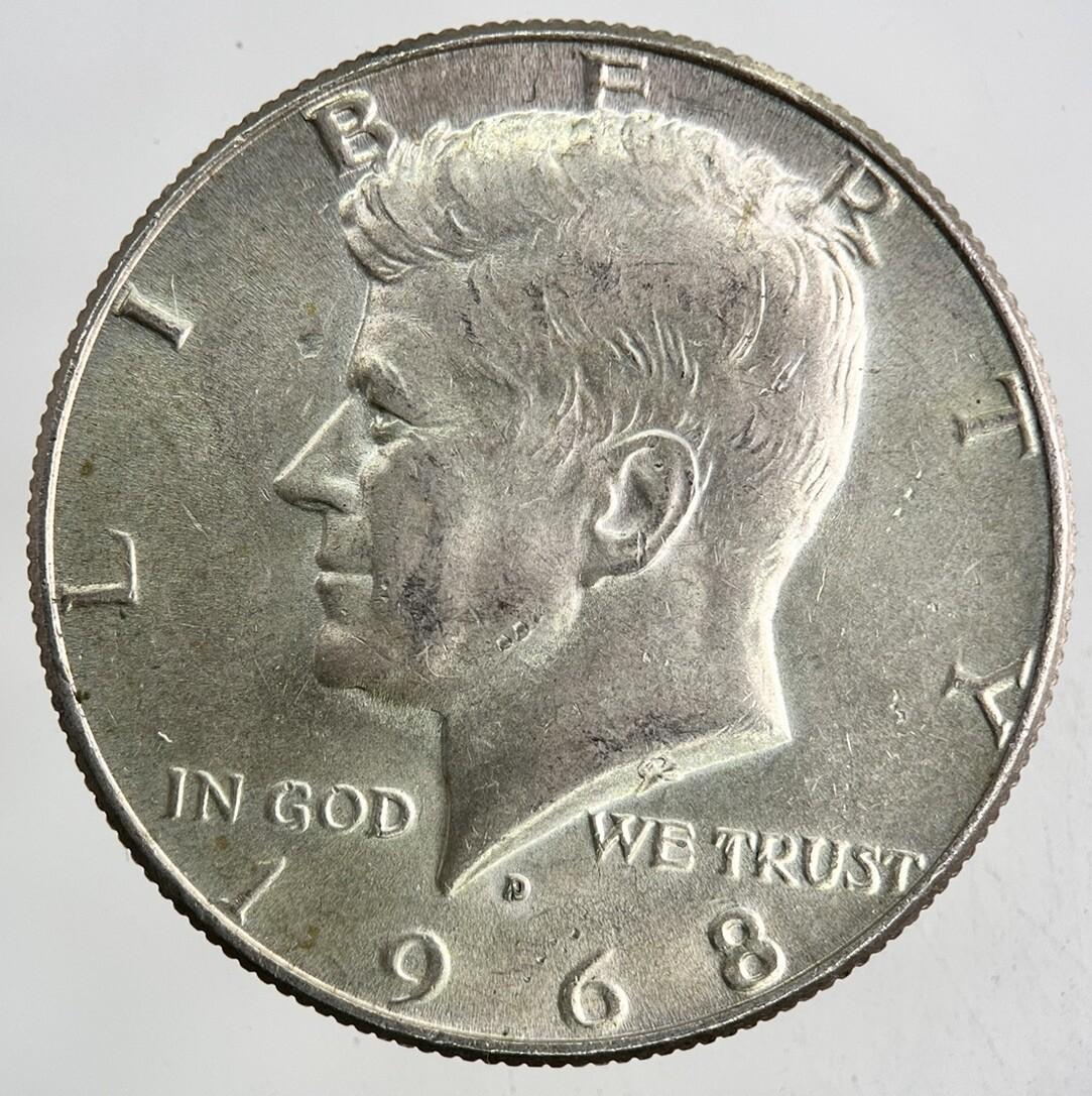 1968-D US USA Kennedy Half Dollar Silver Coin | Very High Grade