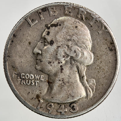 1943 US USA Quarter Dollar Silver Coin | Fine Collectable Grade