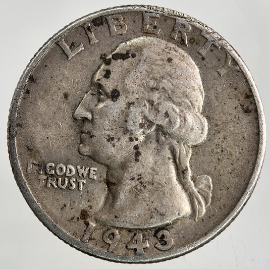 1943 US USA Quarter Dollar Silver Coin | Fine Collectable Grade