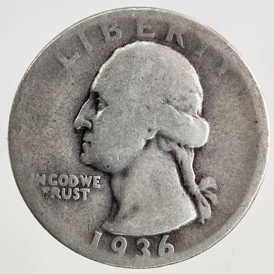 1936 US USA Quarter Dollar Silver Coin | Collectable Grade