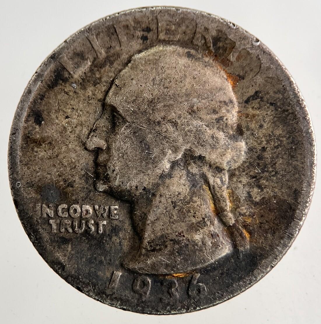 1936 US USA Quarter Dollar Silver Coin | Collectable Grade