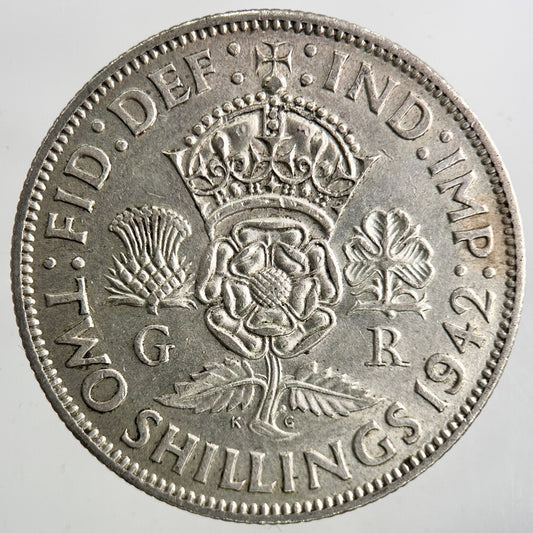 1942 George VI Florin Silver Coin | Very High Grade