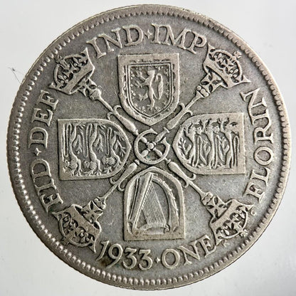 1933 George V Silver Florin Coin | Fine Collectable Grade