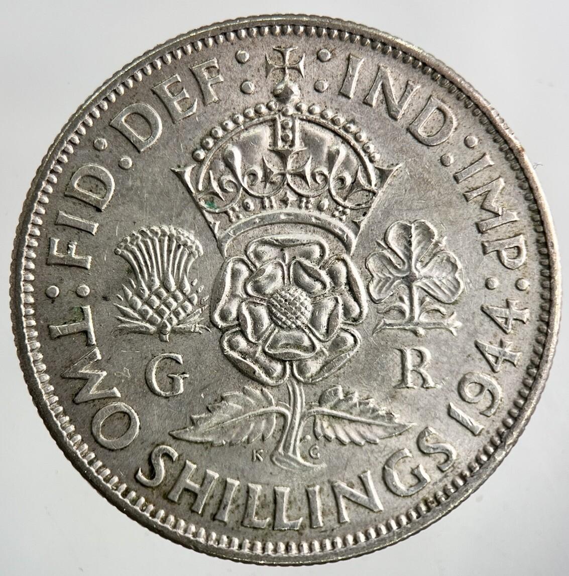 1944 George VI Florin Silver Coin | Very High Grade