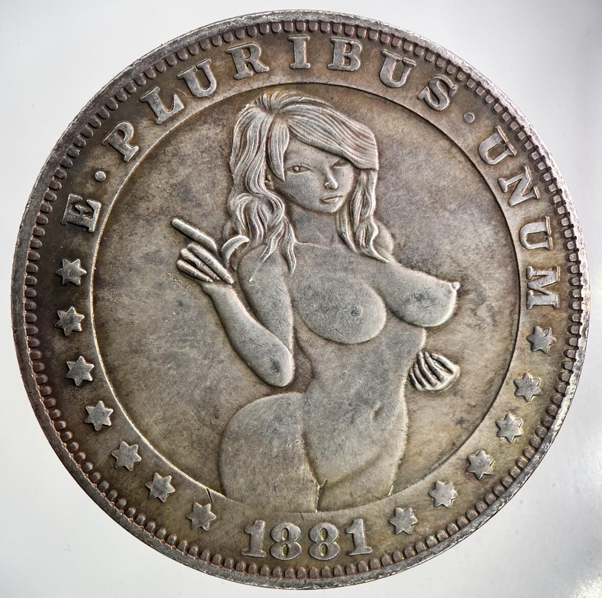 US USA Copper Plated Nude Dollar Coin | Collectable Grade
