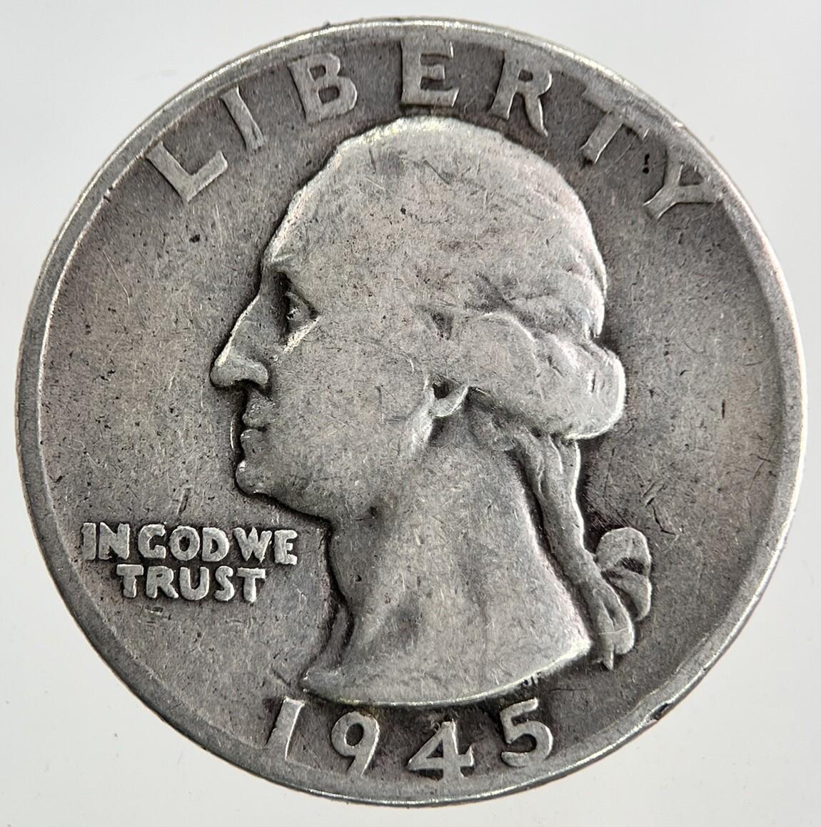 1945 US USA Quarter Dollar Silver Coin | Collectable Grade