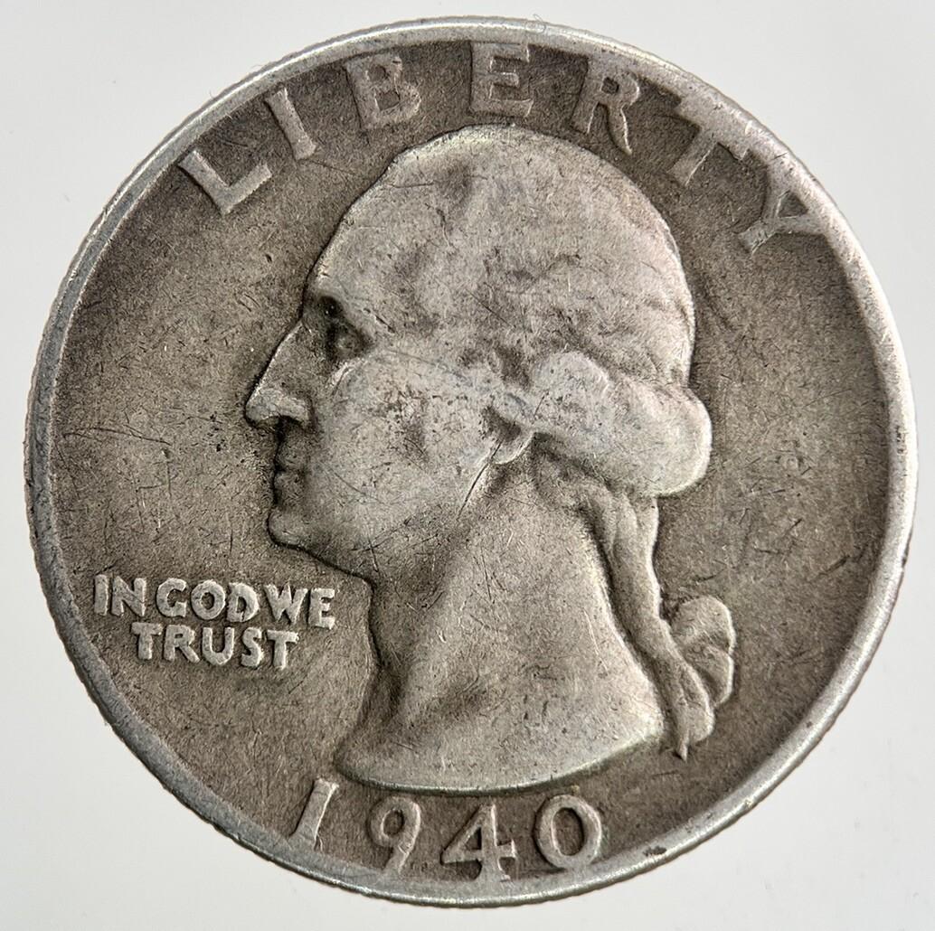 1940-S US USA Quarter Dollar Silver Coin | Collectable Grade