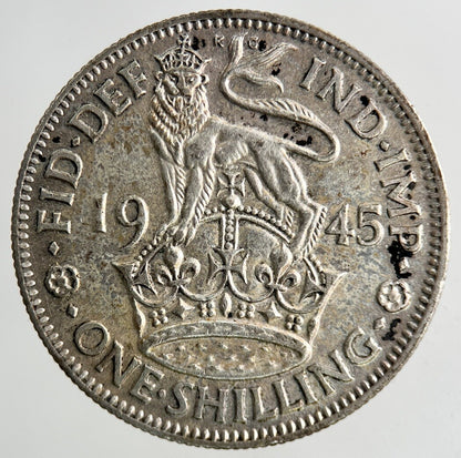 1945 George VI Silver Shilling Coin | Very High Grade