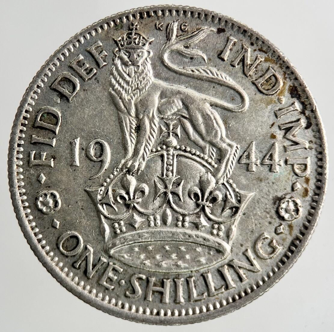 1944 George VI Silver Shilling Coin | Very High Grade