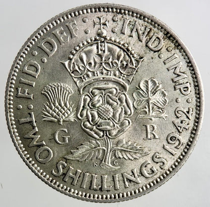 1942 George VI Florin Silver Coin | Very High Grade