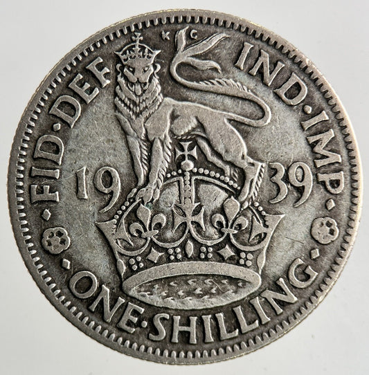 1939 George VI Silver Shilling Coin | Fine Collectable Grade