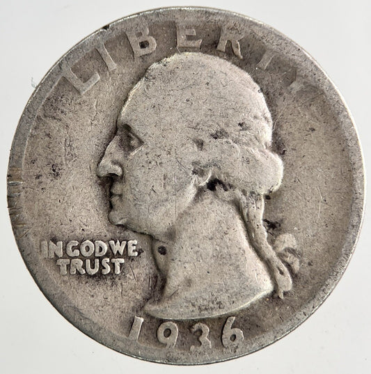 1936 US USA Quarter Dollar Silver Coin | Collectable Grade