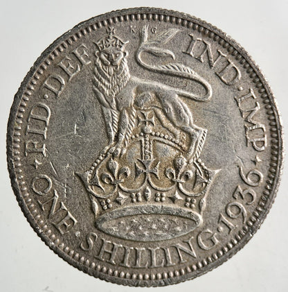 1936 George V Silver Shilling Coin | Fine Collectable Grade