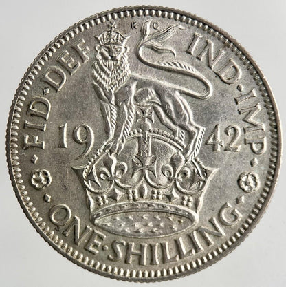 1942 George VI Silver Shilling Coin | Very High Grade