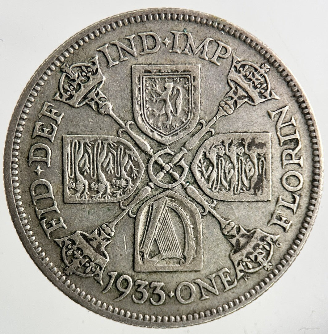 1933 George V Silver Florin Coin | Fine Collectable Grade