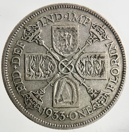 1933 George V Silver Florin Coin | Fine Collectable Grade