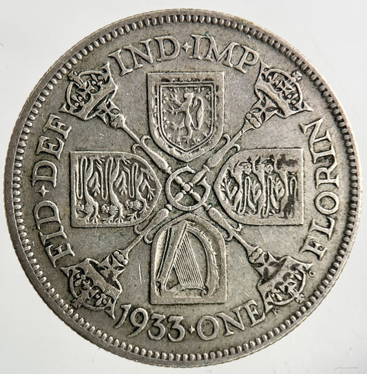 1933 George V Silver Florin Coin | Fine Collectable Grade