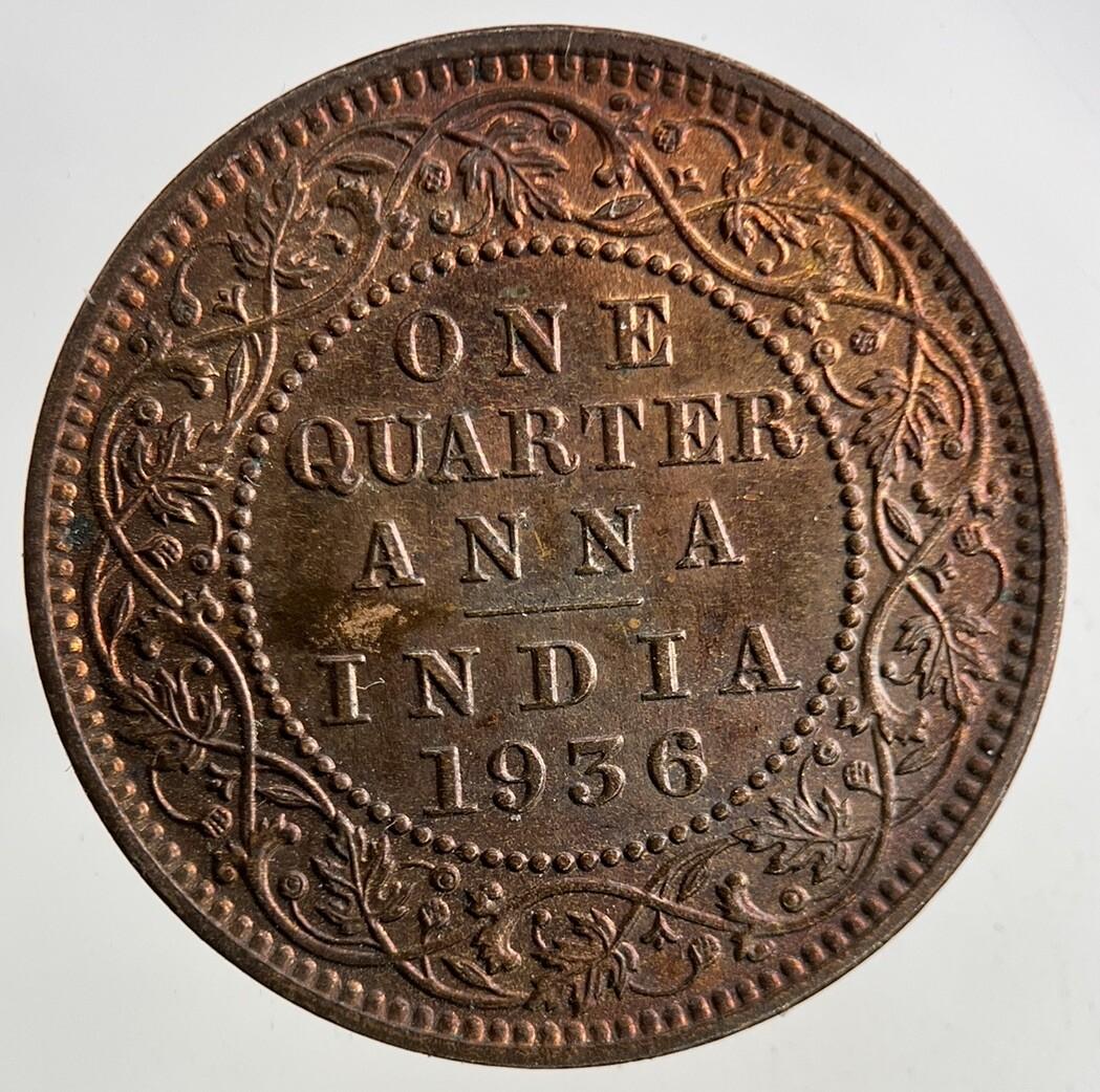 1936 India 1/4 Quarter Anna Coin | Very High Grade