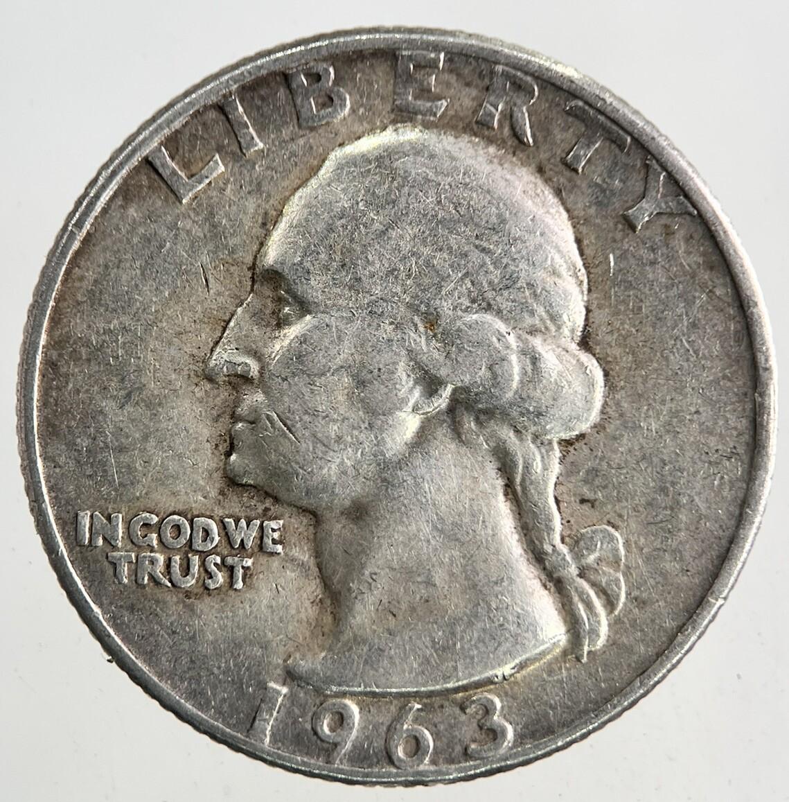 1963-D US USA Quarter Dollar Silver Coin | Fine Collectable Grade