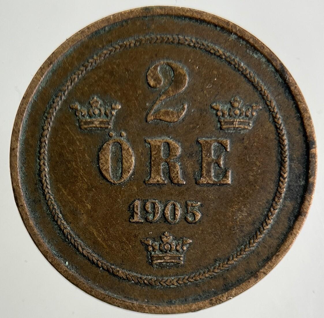 1905 Sweden 2 Ore Coin | Very High Grade