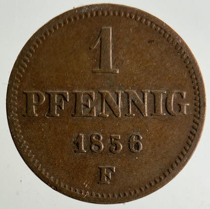 1856 Germany Prussia 1 Pfennig Coin | Fine Collectable Grade