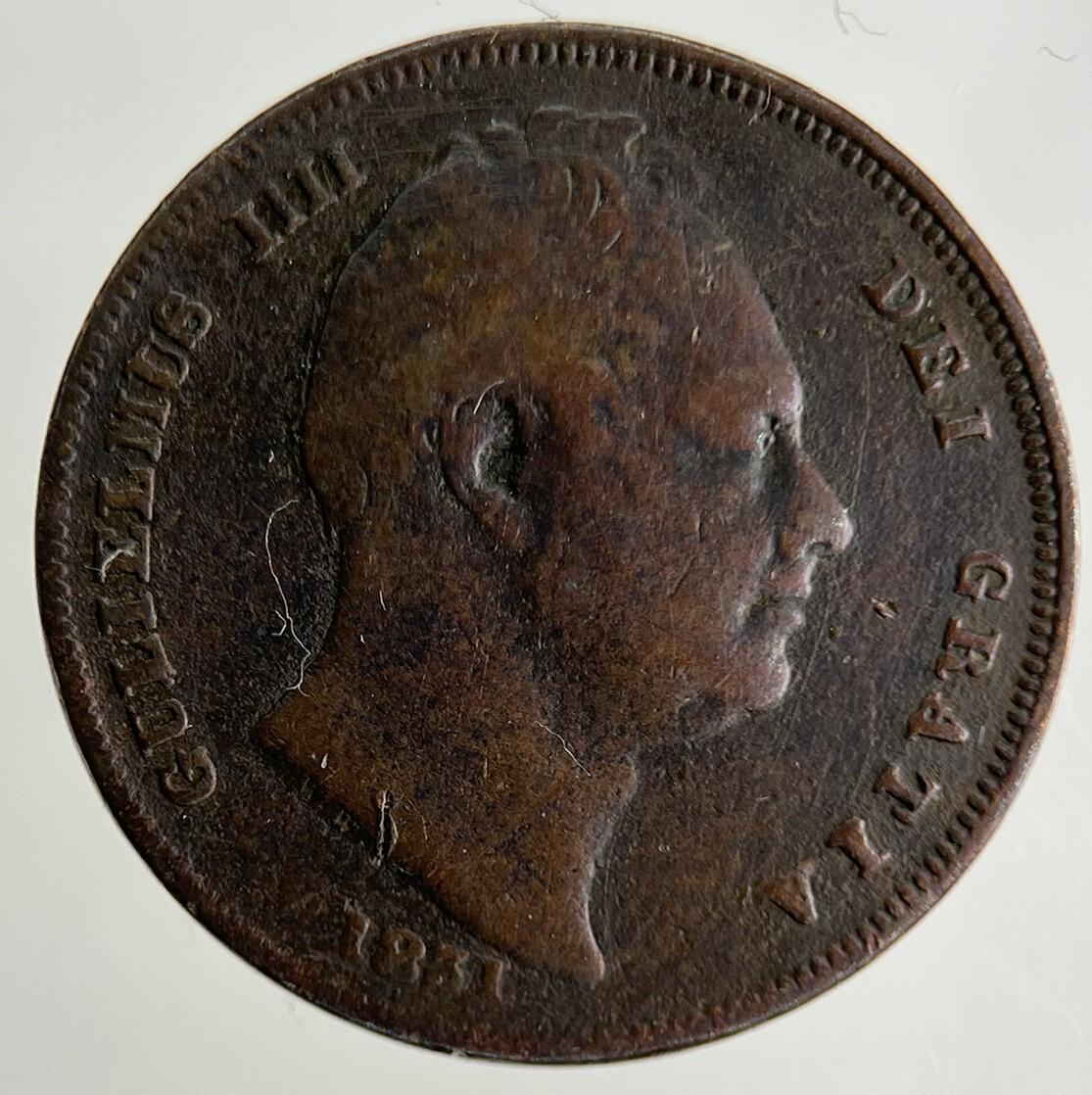 1831 William IV Farthing Coin | Fine Collectable Grade