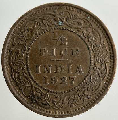 1927 India 1/2 Half Pice Coin | Fine Collectable Grade