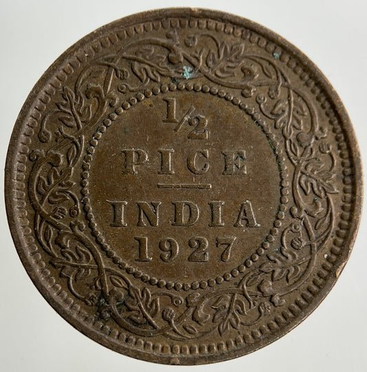1927 India 1/2 Half Pice Coin | Fine Collectable Grade
