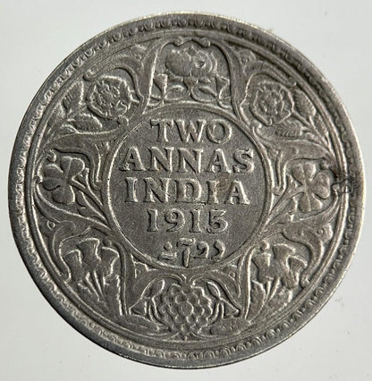 1915 India 2 Annas Silver Coin | Very High Grade
