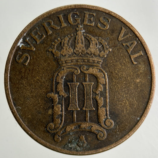 1907 Sweden 2 Ore Coin | Fine Collectable Grade