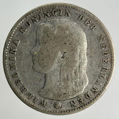 1895 Netherlands 25 Cents Silver Coin | Fine Collectable Grade