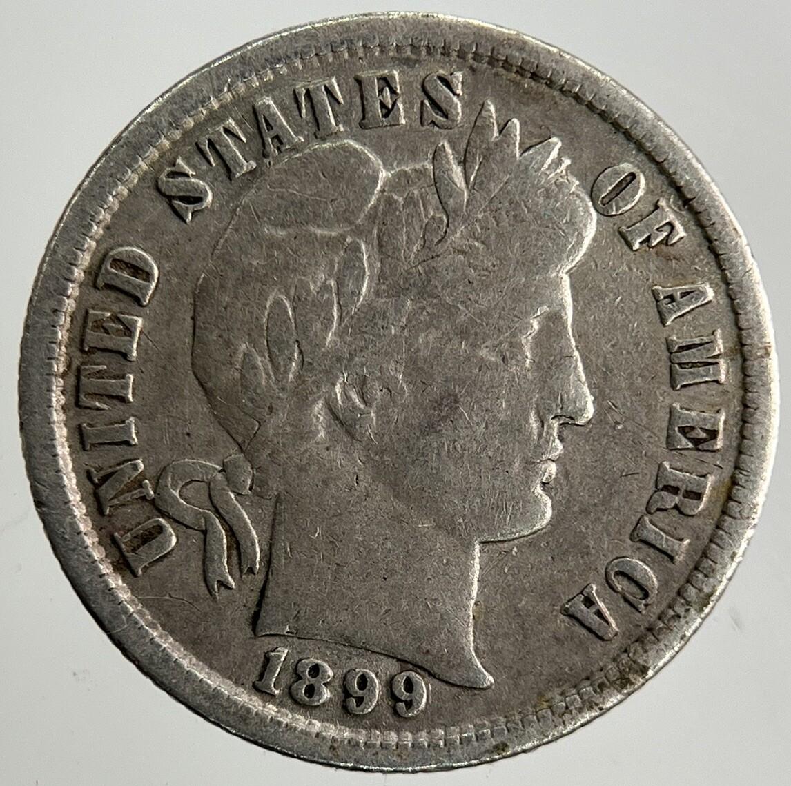 1899 US USA One Dime Silver Coin | Fine Collectable Grade