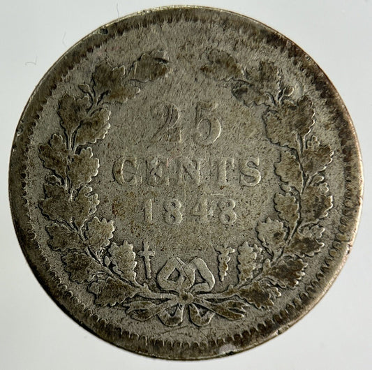 1848 Netherlands 25 Cents Silver Coin | Collectable Grade
