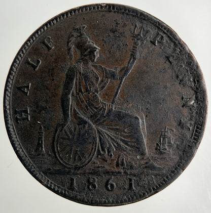 1861 Victoria Half-Penny Coin | Very High Grade