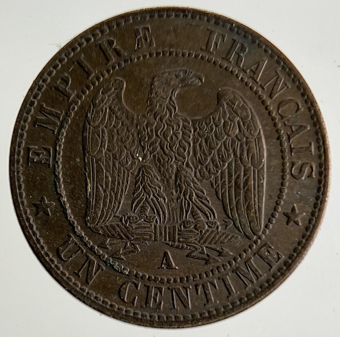1862 France 1 Un Centime Coin | Very High Grade