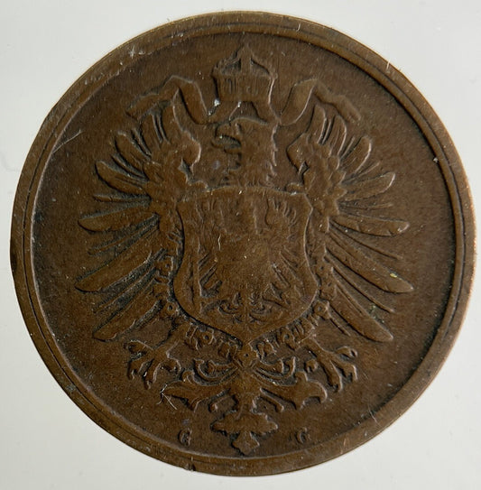 1876 Germany 2 Pfennig Coin | Fine Collectable Grade